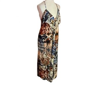 Lani boho plunging earthy maxi dress